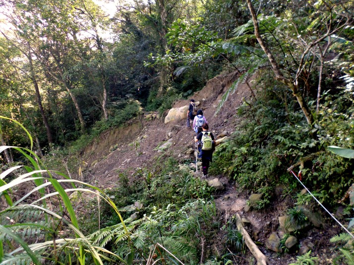 crossing a landslide